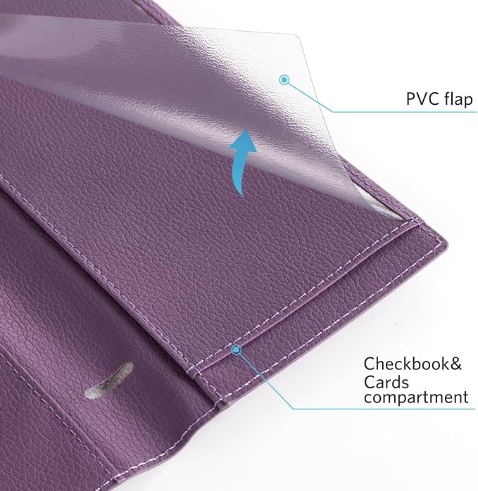 CoBak Premium Leather Checkbook Cover - RFID Blocking, Classic Design, Slim & Durable - Perfect for Personal & Business Checks