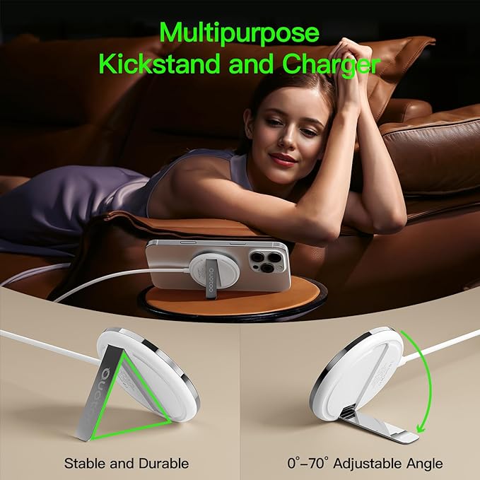 New for MagSafe Charger: Magnetic Wireless Charging Pad for iPhone 17 16 15 14 13 12 Series AirPods 4-2 Pro, Strong Magnet, with PD20W Charging Block, Ultra-Thin Portable【 1 Pack 5FT】