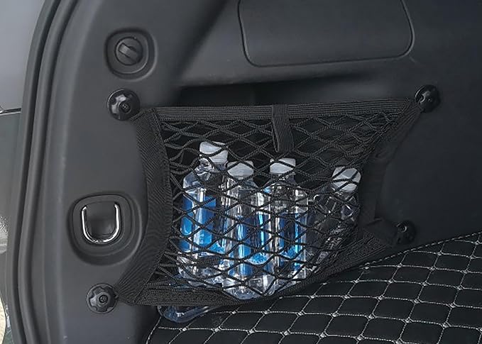 2 Layer Small Cargo Net,Cargo Storage Pocket Net, Mesh Elastic Pouch Organizer with Mounting Screws Hooks for Car,Rv, Trunk,Boats,SUV, Truck (2 Pack,11.8 x 9.8Inch(30 x25cm)