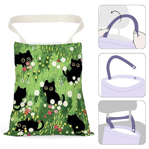 Black Cat Car Trash Bag, Car Trash Bag Hanging, Waterproof Cars Back Seat Hanging Organizer and Storage Trash Bags for Vehicle Travelling Camping