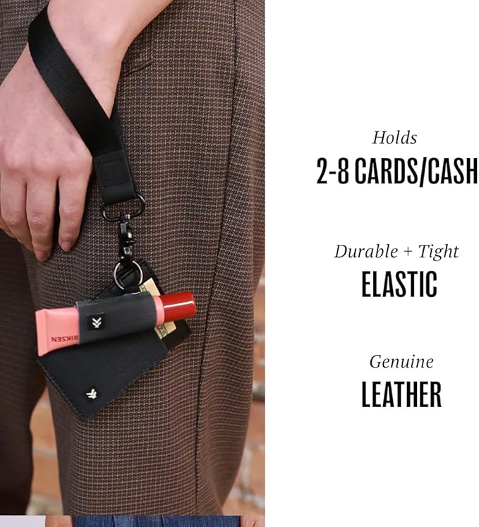 Thread Wallets Ultra Slim Minimalist Leather Card Holder Wallet (Black)