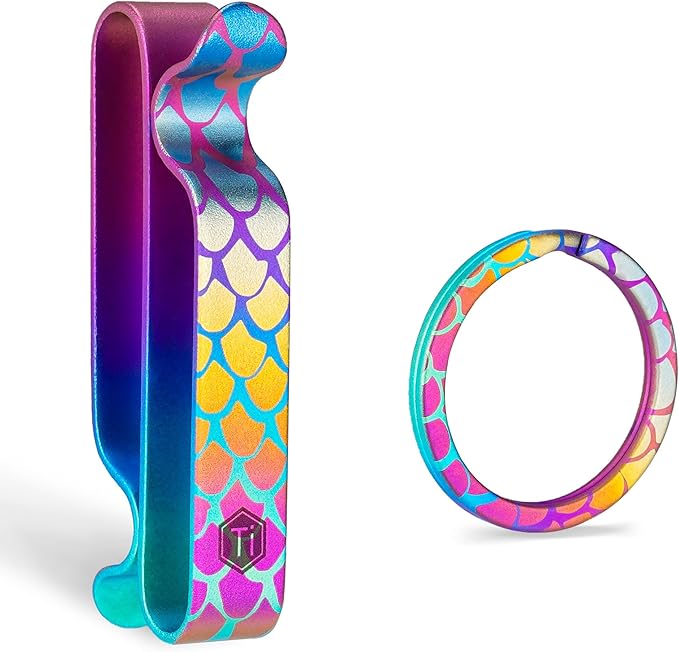 KeyUnity KM00 Titanium Belt Loop Keychain Clip Double Side Quick Release Key Holder with Detachable Key Ring