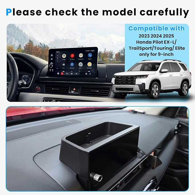 Center Console Organizer Tray Compatible with Honda Pilot 2023 2024 2025 Insert Tray Storage Organizer Interior Divider Accessories (Dash storage tray)