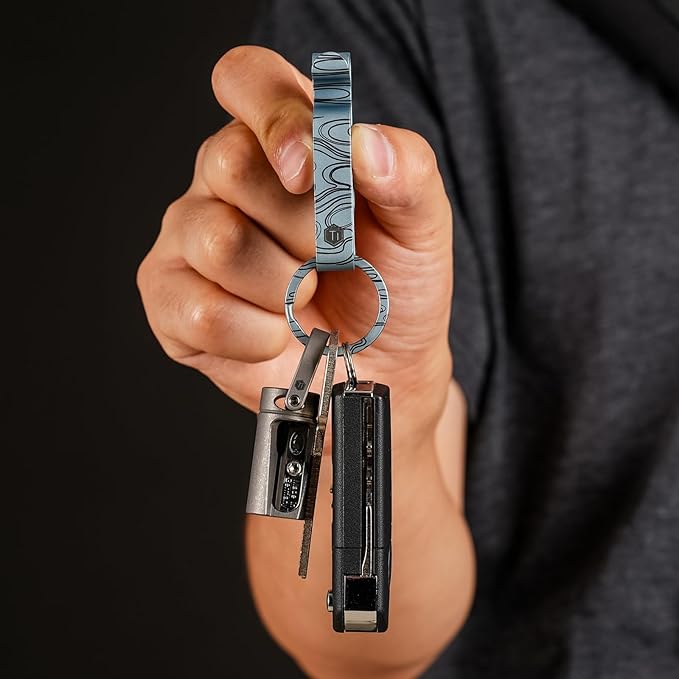 KeyUnity KM00 Titanium Belt Loop Keychain Clip Double Side Quick Release Key Holder with Detachable Key Ring
