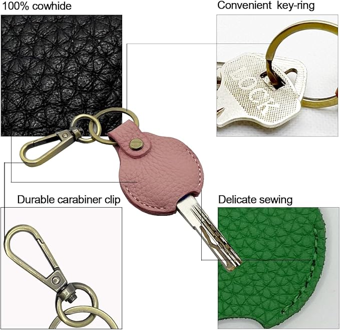 Genuine Leather Key Ring,Key Sleeve for Men, Women, Key Holder, Stylish Key Cover for Broken Key,Key Chain