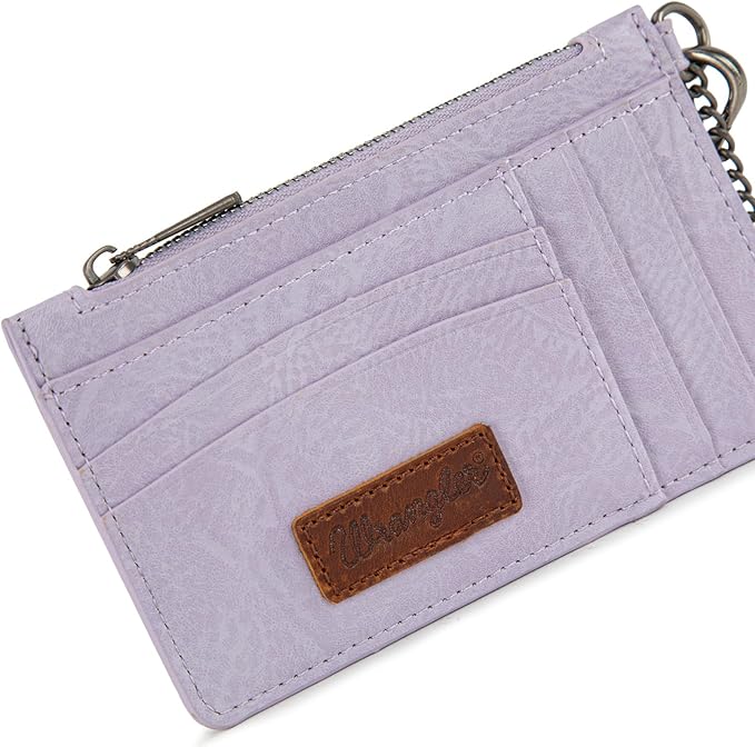 Montana West X Wrangler RFID Card Holder Small Credit Card Holder for Women Card & ID Cases Slim Wallet Cards Holders with Keychain Wristlet Strap