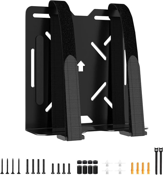 Universal Wall and VESA Mount for Micro PC, UPS Units, Wifi Router, Cable Modem and Other Electronic Devices Adjustable Strap Mount Bracket for Dell HP Lenovo Mini PC Mounted Behind the TV or Monitor