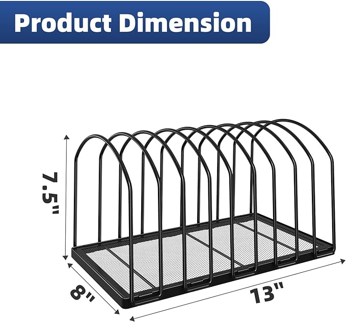 Simple Trending 9 Section Metal File Sorter Organizer for Desk Home Office, Black