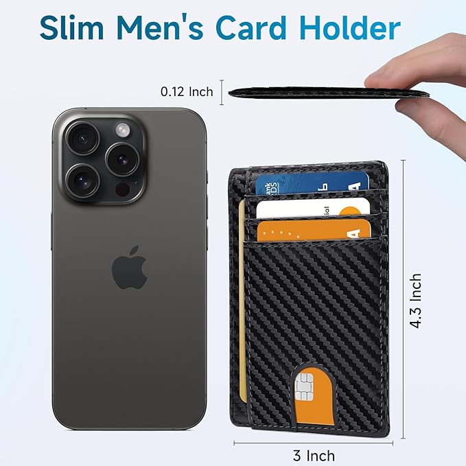 Slim Minimalist Wallet for Men,Front Pocket Wallet RFID Blocking Small Thin Credit Card Holder,ID Card Case Gift for Men Green