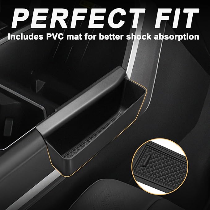 Muslogy Center Console Organizer & Shifter Storage Box Compatible with Toyota Tundra 2022-2025 2026 Accessories Phone Pocket Charge Area Console Inserts Storage Divider Passenger Side Only 2PCS