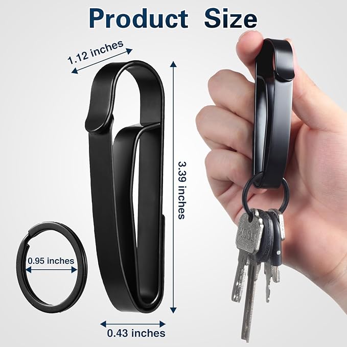 Duty Belt Key Holder, 2PCS Premium Duty Belt Key Clip, Upgraded Quick Release Key Keeper with Key Ring for Police and Law Enforcement Agencies