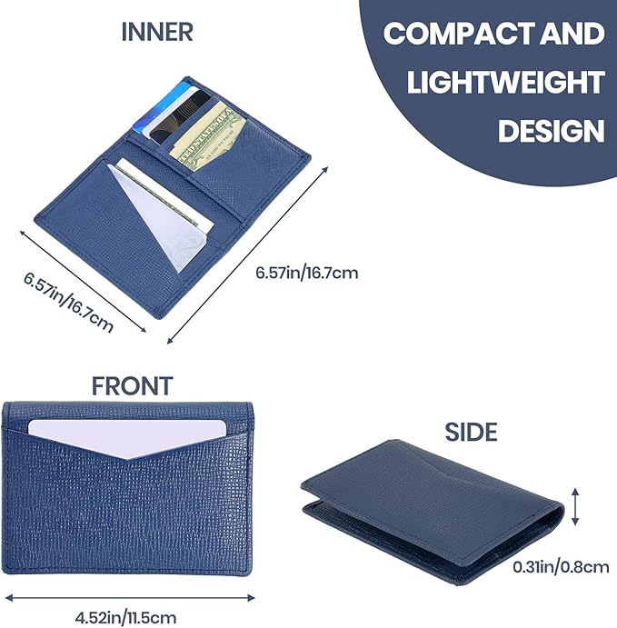 OLEIW Genuine Leather Minimalist Wallet: Slimfold Design for Front Pocket Comfort, Featuring Quick-Access ID Window & Secure RFID Blocking – The Ultimate Balance of Premium Texture and Daily Utility