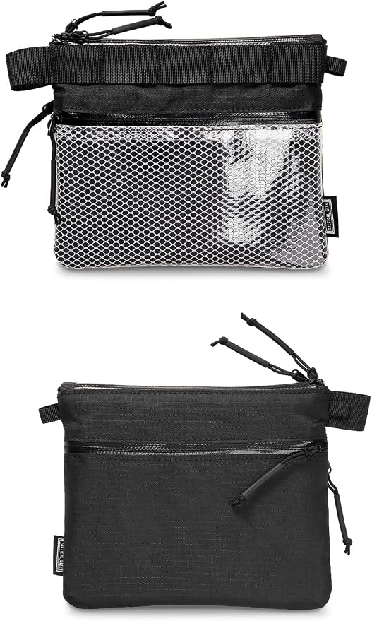 TACTICAL_GEEK EDC Modular Carry Pouch, Waterproof Nylon Organization, Multifunctional Utility Carry Pouch, Semi-Transparent Mesh Pouch for Storing Tools, Daily Necessities