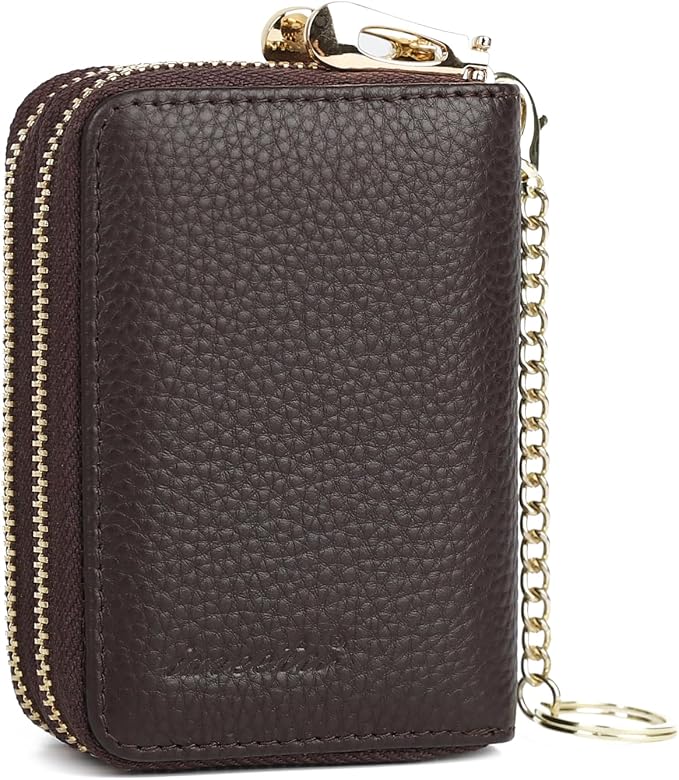 imeetu Rfid Credit Card Holder,Genuine Leather Businese Card Case,Rfid Blocking Wallet for Women & Men