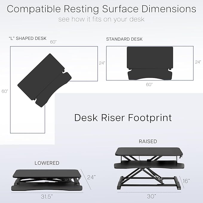 VIVO 32 inch Desk Converter, K Series, Height Adjustable Sit to Stand Riser, Dual Monitor and Laptop Workstation with Wide Keyboard Tray, Light Wood Top, White Frame, DESK-V000KF