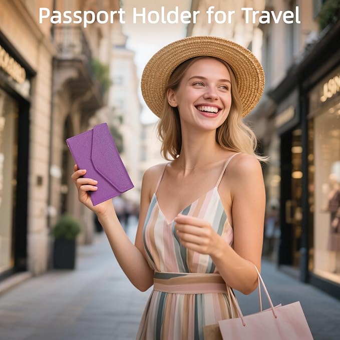 ZOPPEN Mulit-purpose Rfid Blocking Passport Holder Travel Wallet (Ver.4) Passport and Vaccine Card Holder ComboTri-fold Document Organizer Travel Essentials