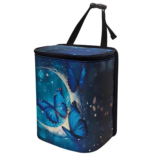 Skeleton Roses Pattern Car Trash Bin Collapsible Car Organizers and Storage for Front Seat Multipurpose Trash Bag Automotive Garbage Can Car Accessories Interior Car Organizer