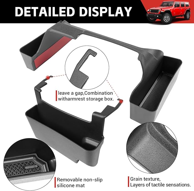 Center Console Gear Shift Organizer Fit for 2018-2025 Jeep Wrangler JL JLU 4XE/Gladiator JT Center Console Hanging Storage Tray for Wrangler&Gladiator Accessories(Hanging+Shifter Organizer)