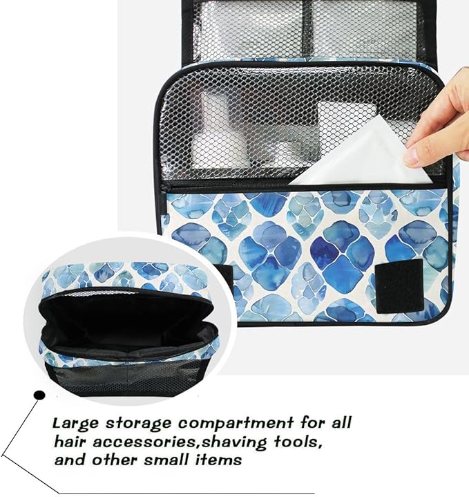 Hanging Travel Toiletry Bag Watercolour Tortoise Shell Kit Makeup Case Cosmetics Organizer for Men Women