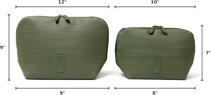 THE VERTI-Vertical Waterproof Makeup & Toiletry Bag | 23-Pocket Organizer with Upright, Fold-Down Design for Skincare, Toiletries & Essentials (Olive)