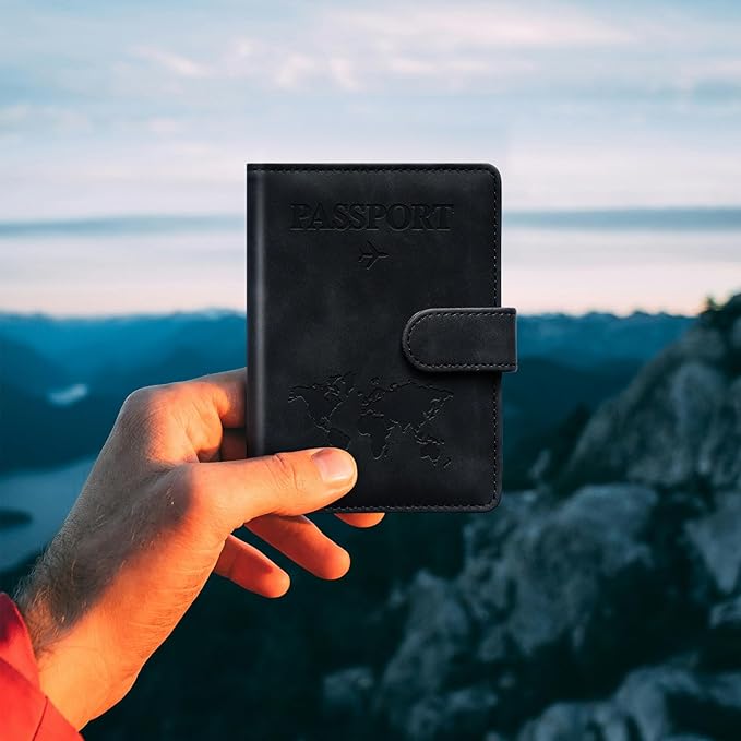 Passport Holder for Travel Women and Men RFID Passport Holder with Card Slots Holder Passport Case Passport cover Passport Wallet Travel Essentials and Accessories