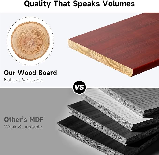Dual Monitor Stand, 35.4 Inch Monitor Stand Riser for 2 Monitors, 2 Tiers Wood Desk Shelf with Storage, Desktop Organizer Stand for Computer, Laptop, Printer, TV