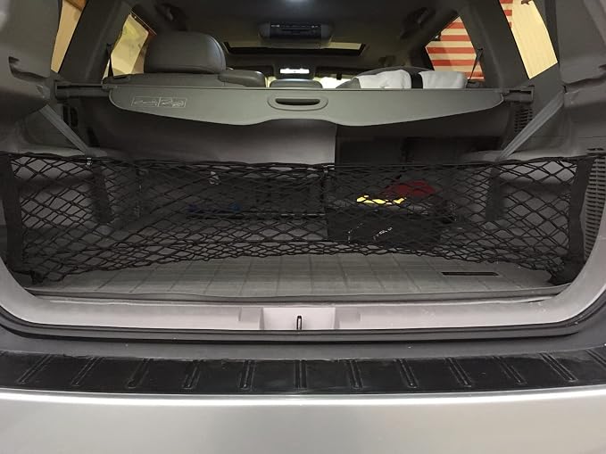 Rear Trunk Organizer Cargo Net for Toyota Highlander 2008-2013 - Envelope Style Cargo Net for SUV - Premium Mesh Car Trunk Organizer Vehicle Carrier Storage–Compatible with Highlander