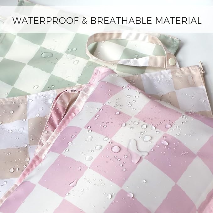 RelaxScene Wet Dry Bags Water Resistant - 2 Pack Reusable Waterproof Wet Dry Bag for Swimsuits & Baby Clothes - Leakproof Storage Pouch Bag for Travel & Baby Diaper - Travel Laundry Daycare Bags