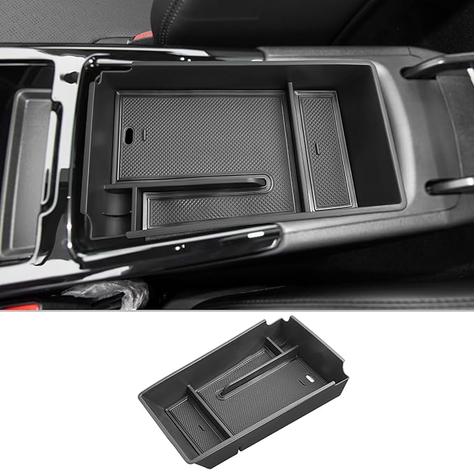 CDEFG for 2025 2026 Kia K5 Console Organizer: Center Console Insert ABS Black Material Armrest Organizer Tray Secondary Storage Box Compatible with 2021-2026 Kia K5 Accessories