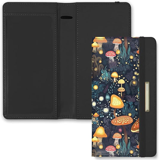 Printed Checkbook Cover, RFID Blocking Checkbook, Stylish, Lightweight, Slim Durable, Multi-Functional Checkbook Holder for Personal and Business Checks (Mushrooms)