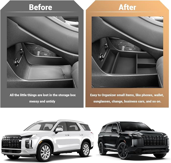 YEE PIN for 2024 2025 Hyundai Palisade Lower Center Console Organizer Storage Tray for Hyundai Palisade 2025 Accessories for Hyundai Palisade SE/SEL/XRT/Limited/Calligraphy Floor Console Organizer