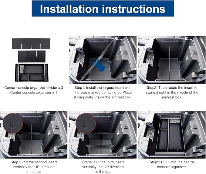 Compatible with Chevy Silverado 1500 Accessories/GMC Sierra 1500 2019-2022 Center Console Organizer Tray Fits for 2020-2023 Silverado/Sierra 2500 HD/3500 HD -Full Console Only