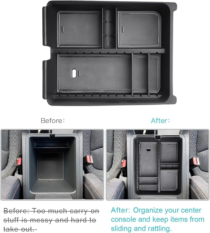 CDEFG Center Console Organizer Compatible with 2023-2025 Honda Pilot/2024-2026 Ridgeline/2024-2026 Passport Accessories Middle Console Organizer Armrest Tray Storage Box