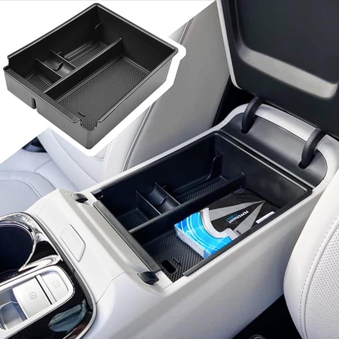 RUNROAD Center Console Organizer Tray Compatible with Hyundai Tucson Limited Hybrid 2022-2024 and Santa Cruz 2022-2024 Accessories with Automatic Transmission (SEL Only for 2022-24 Hybrid SEL), Black
