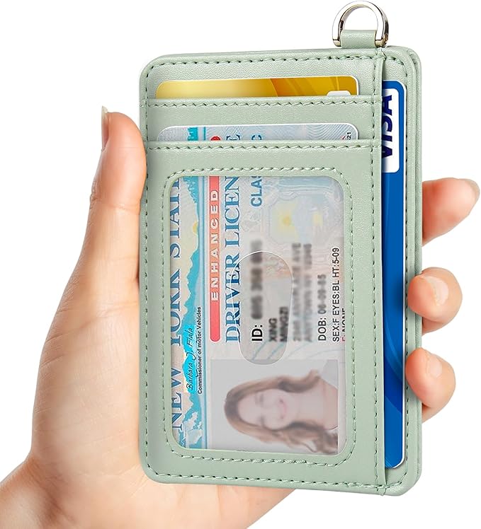 EcoVision Slim Minimalist Front Pocket Wallet, RFID Blocking Credit Card Holder Wallet with Detachable D-Shackle for Men Women