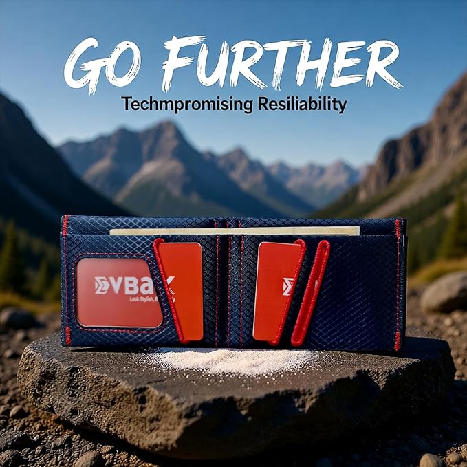 Minimalist RFID Blocking Slim Wallet for Men – Waterproof Microfiber Front Pocket Bifold Card Holder – Holds 10 Cards & Cash (Stealth Crimson Edition)