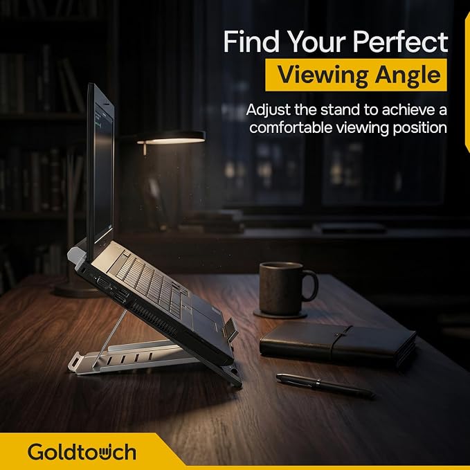 Goldtouch KOV-GTLS-0055 Go! Travel Laptop and Tablet Stand (Aluminum),Black
