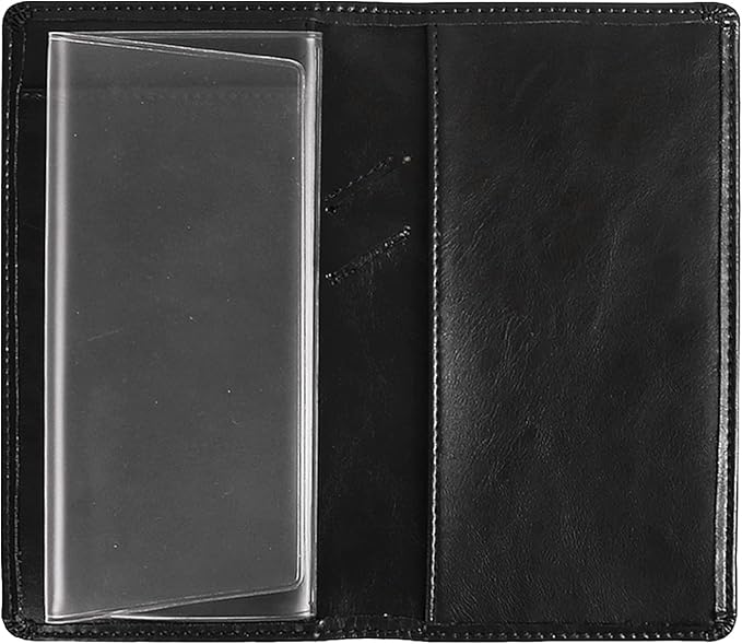 Sanlykate Leather Checkbook Cover for Men and Women, Check Book Case Card Holder with Free Divider, Standard Register Duplicate Checks with pen inserts