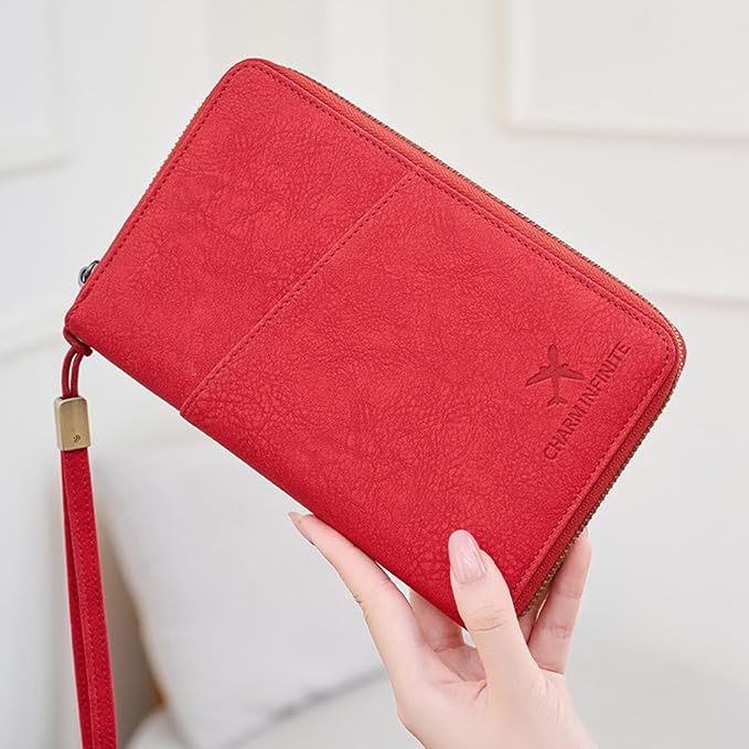 Passports Holder Travel Wallet with Rfids Blocking Document Organizers Case Holds Passports, Cards, Tickets, Cash Women Men Trav