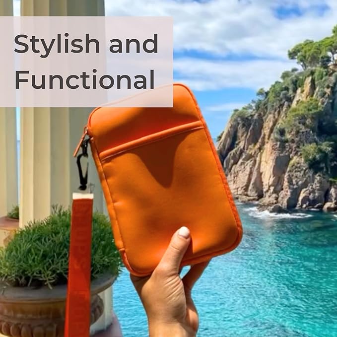 POPUPS Passport Travel Wallet for Women - Large Multiple Document Organizer and Holder with Wristlet - Burnt Orange