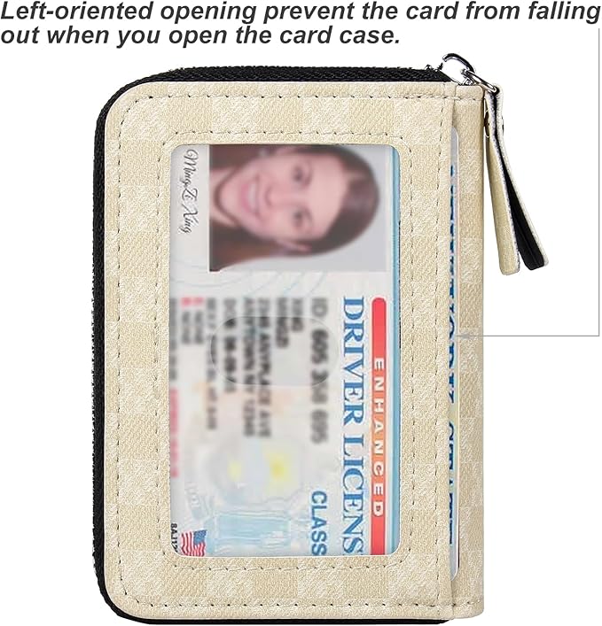 EcoVision Credit Card Holder RFID Card Case Wallet, Small Accordion Zipper Card Case Holder, Card Organizer Case for Women Men