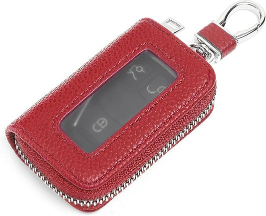 SENDEFN Universal Car Key Fob Case Leather Smart Remote Keychain Protector Holder
