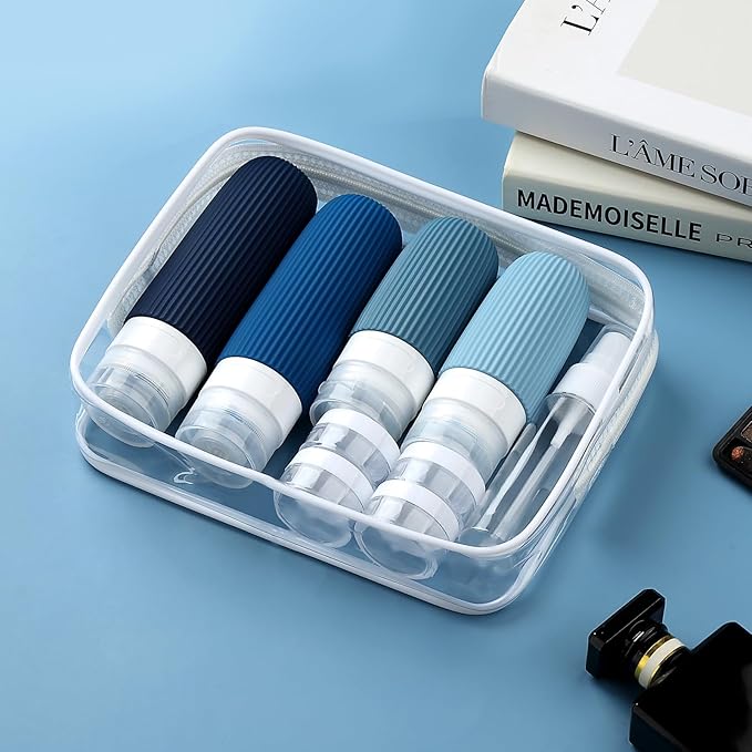 Mrsdry 16 Pack Travel Bottles Set, TSA Approved Leak Proof Silicone Squeezable Containers for Toiletries, Refillable Travel Accessories for Conditioner, Shampoo, Lotion & Body Wash Accessories