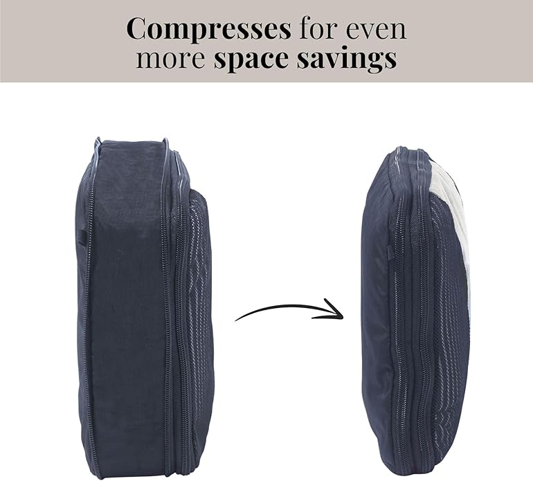 Baggallini Compression Cube 4-piece set - Lightweight Compression Packing Cubes for Travel
