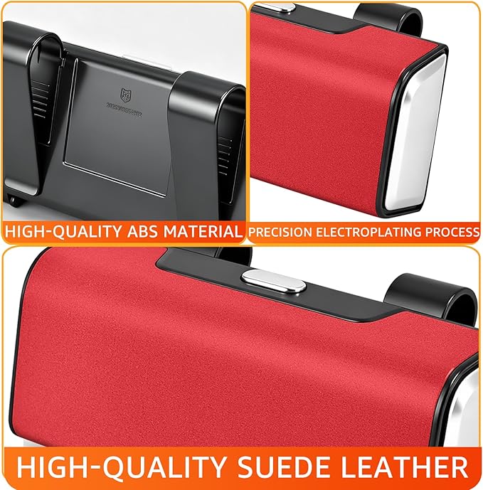Car Sunglasses Holder for Sun Visor, Button Leather Eyeglass Hanger and Interior Storage Box