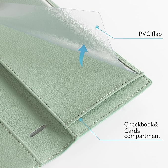 CoBak Premium Leather Checkbook Cover - RFID Blocking, Classic Design, Slim & Durable - Perfect for Personal & Business Checks