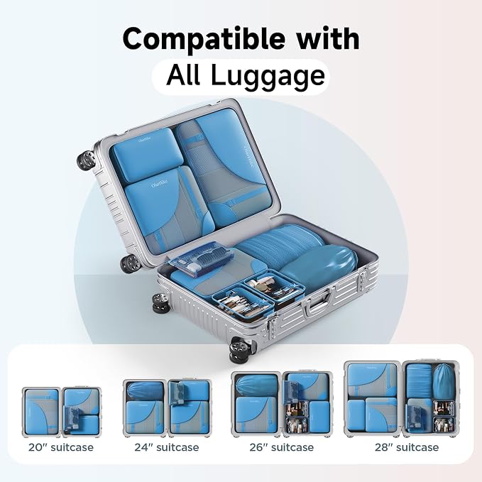 9 Set Packing Cubes for Travel, Gifts for Women Mom,Anti-Tearing Suitcase Organizer,OlarHike Vacation Essentials & Accessories for Cruise Ship