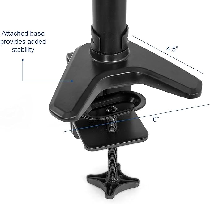 VIVO Premium Black Dual Monitor Pneumatic Counterbalance Height Adjustable Arm, Desk Mount Stand, Holds 2 LCD Screens up to 27 inches STAND-V002JB