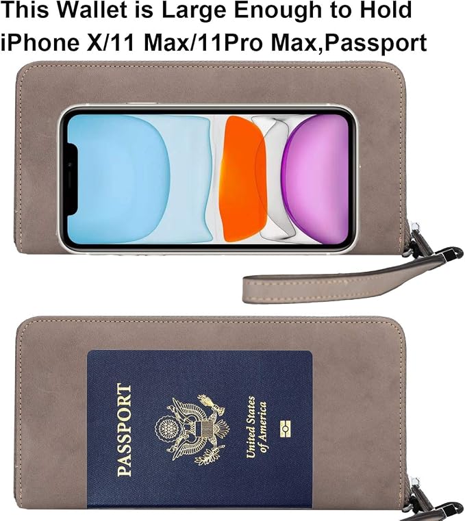 Lavemi Small Compact Women Wallet RFID Blocking Genuine Leather Bifold Purse with ID Windows