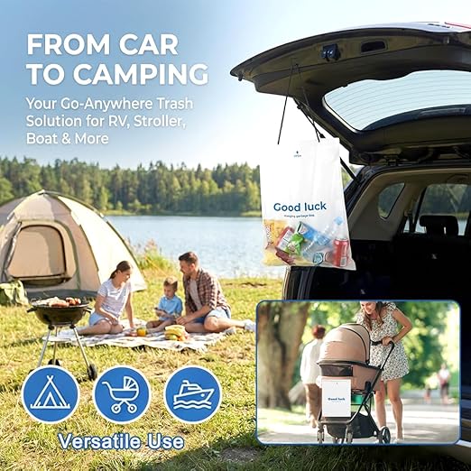 100Pcs Disposable Car Trash Bags, Leakproof Odor Proof Hanging Garbage Bags for Car SUV Truck RV Stroller